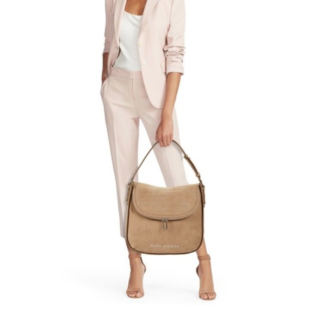 Marc Jacobs The Groove Croc‑Embossed Shoulder Bag, Graige Leather Hobo - Picture 3 of 15